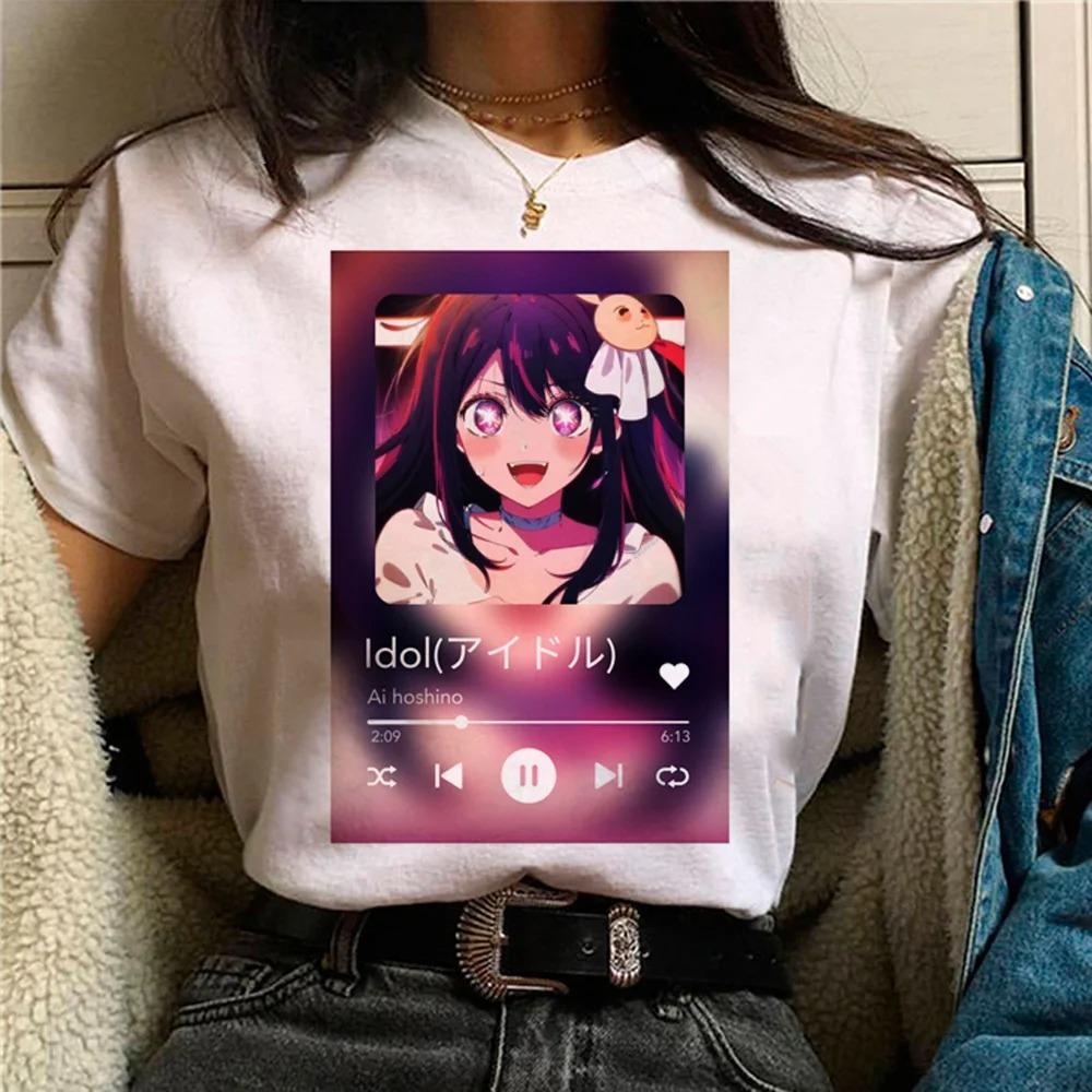 Animation Print T-Shirt Rundhalsausschnitt Kurzarm T-Shirts Lässige Oberteile Damen Lockerärmlig Mode Trendig Weiß Kleidung Sommer