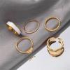 Elegant and Versatile Fashion Butterfly Ring Set 5-piece Set Butterfly Simple Ring Ring Popular Female Jewelry