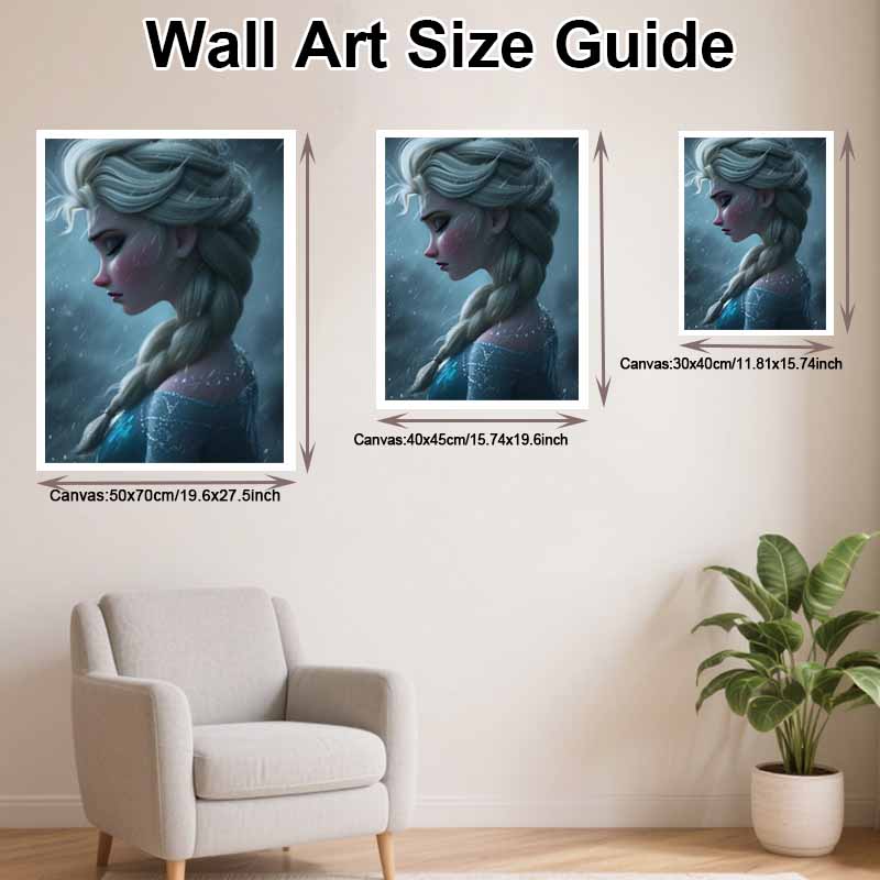 Disney Diamond Art Painting Kit – Elsa Crying In Rain Scene, Sparkling Craft, Home Wall Decor, Handmade Gift