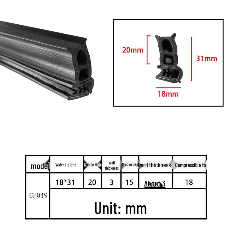High-Temperature Resistant U-Shaped Rubber Sealing Strip for Dustproofing Electrical Cabinets and Car Doors