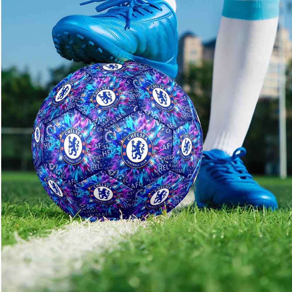 Chelsea FC Theme soccer ball Size 5 Soccer Ball Soft Touch Professional Training Football for Outdoor Sports