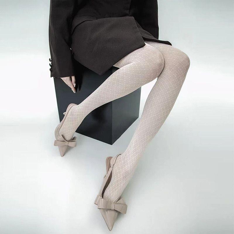 European & American Sexy Fishnet Dotted Diamond Slimming Silk Mesh Stockings