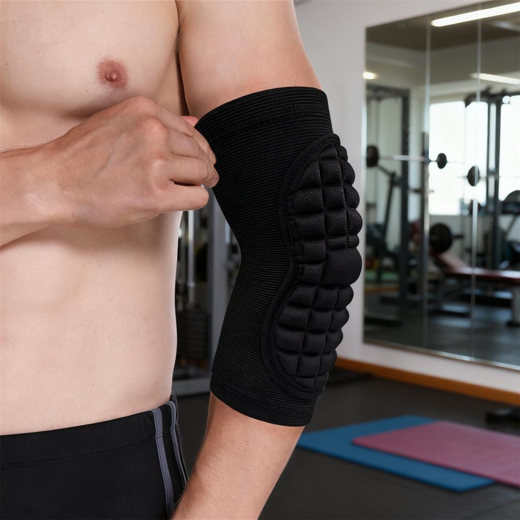Compression Arm Sleeves 2-Pack Padded Elbow Guards High Elastic Breathable Adjustable for Soccer Basketball Volleyball