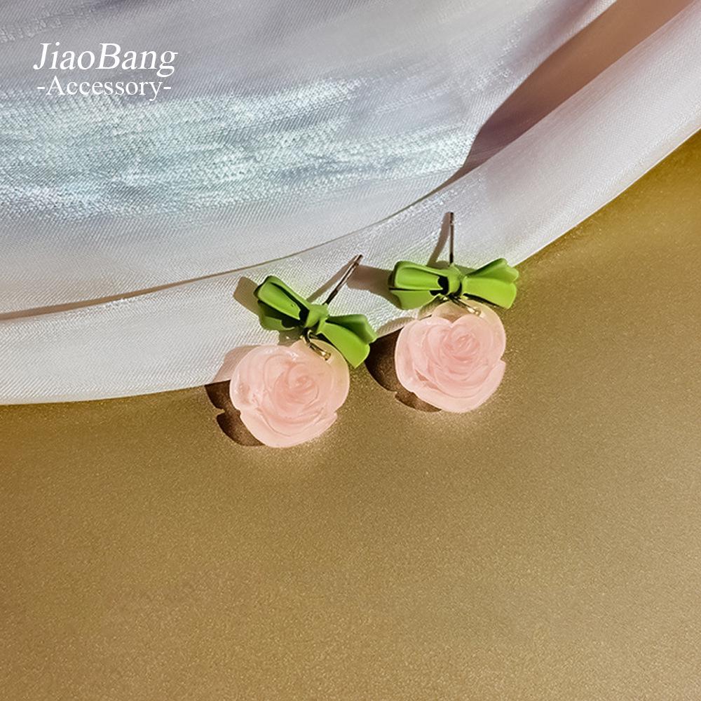 Elegant Zircon Flower and Pearl Stud Earrings - High-End Niche Design