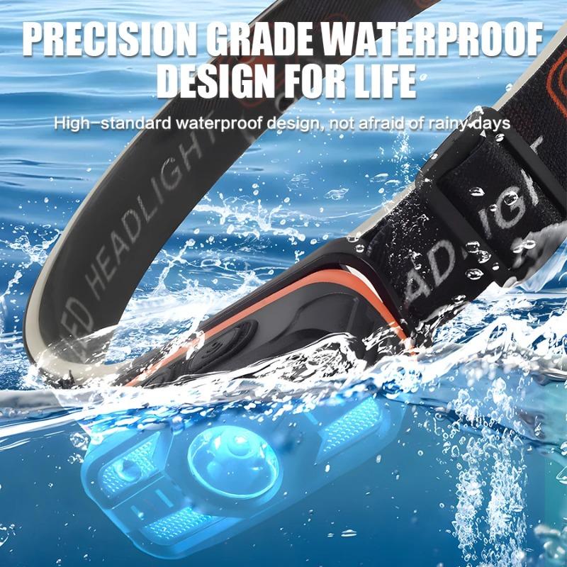 Sensor Headlamp LED High Bright Rechargeable Headlights with RED Light Waterproof Fishing Camping Cycling Induction Head Light