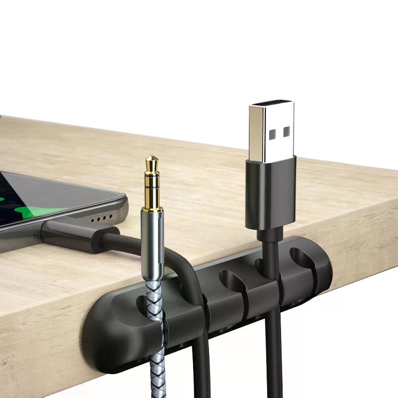 Flexible Silicone Cable Clips - Multipurpose Cord Holder for Desk Organization, Mouse/Keyboard/Earphone Wire Management