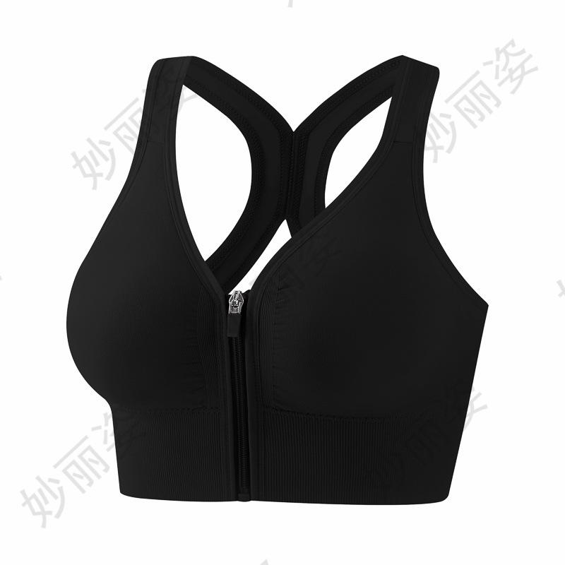 Women's High Impact Front Zip Sports Bra – Shockproof, Wire-Free Fitness & Yoga Bra with Beautiful Back Design.