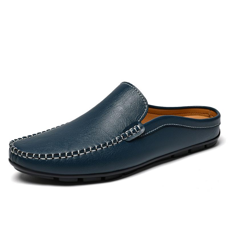 Vīriešu ādas slip-on koka tupeles: Ikdienas