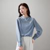 SOFSIL Women's Round Neck Long Sleeve Silk Blouse