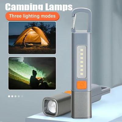 3PCS Mini LED Taschenlampe Licht XPE Taschenlampe Licht Mit Haken Camping Wiederaufladbare Wandern Wasserdichte Licht Outdoor Camping Laterne