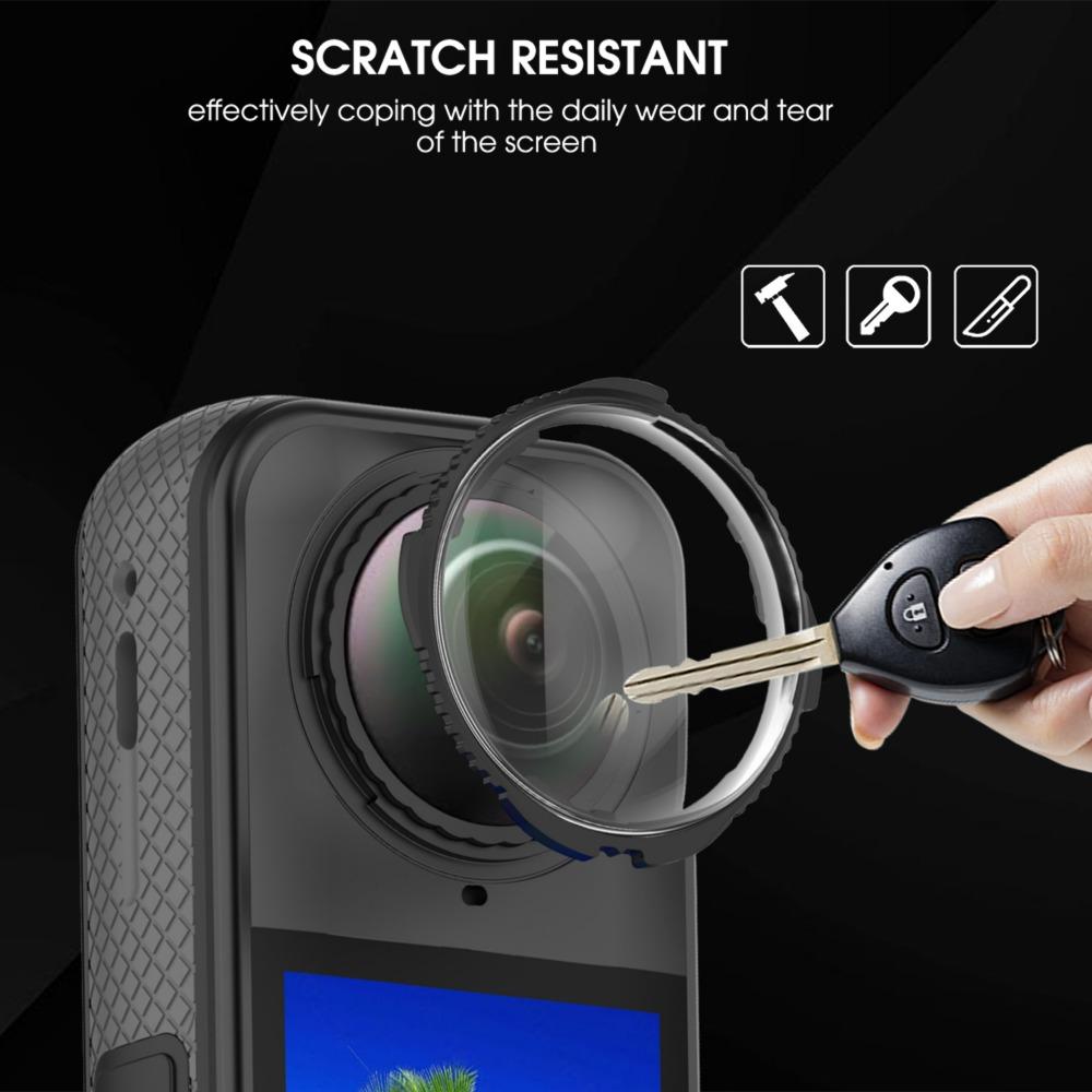 Premium 9H Tempered Glass Lens Guard Screen Protector for Insta360 X5 Plastic HD Camera Lens Protective Cover for Insta360 X5