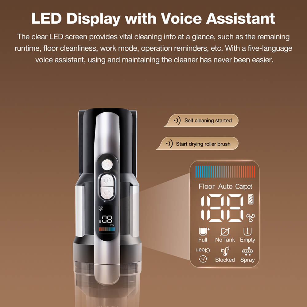 JIMMY PW11 Pro Max 5-in-1 Akku-Staubsauger & Waschsauger, 460W Starke Leistung, Doppelte Reinigung mit Doppelbürstenwalzen, Heißluft-Schnelltrocknung, LED-Bildschirm