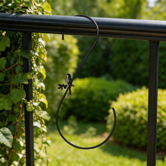 Bird Feeder Hook S Shaped Metal Hummingbird Feeder Hook with Decorative Patterns Hangers
