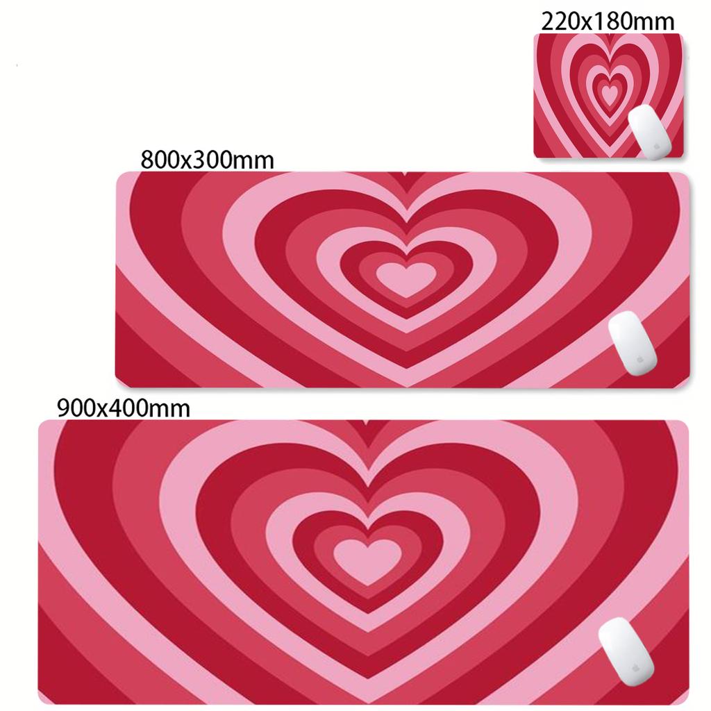 Minimalist Love Heart Wave Mouse Pad Large Office Natural Rubber Desk Mat Waterproof Desktop Keyboard Deskmat Gaming Mousepad