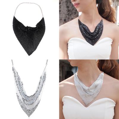 Shinning Sequins Triangle Scarf for Prom Party Lightweight Collar Triangle for Ladies Mother Wedding Church Supplies