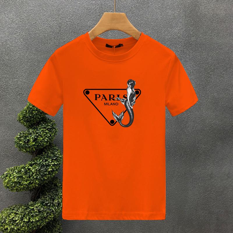 Luxury Brand Mermaid Paris Cotton High Quality Print Couple Tees Summer Harajuku For Men/Women Short Sleeve T-shirt Asian Size