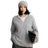 Women's Thickened Cashmere V-Neck Sweater - Autumn/Winter Knitwear