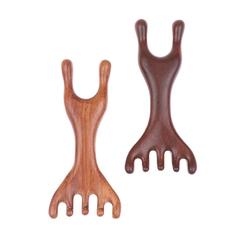 Sandalwood Scalp Massager Sandalwood Deer Antlers Wide Tooth Comb Meridians Dredging Scalp Facial Massage Comb Gua Sha Comb