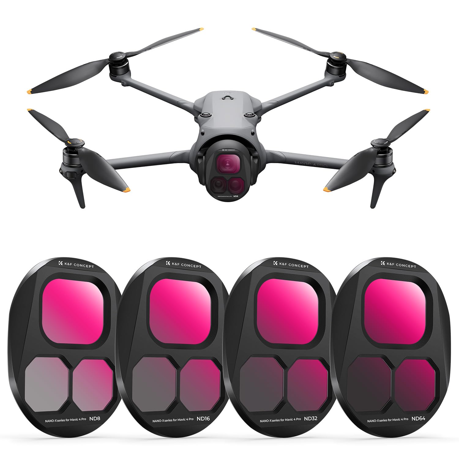 

Concept DJI Mavic 4 Pro ND Filter Set Coating for Professional Image Ideal for Landscape and Video Shooting K&F (ND8/ND16/ND32/ND64) - Protective,