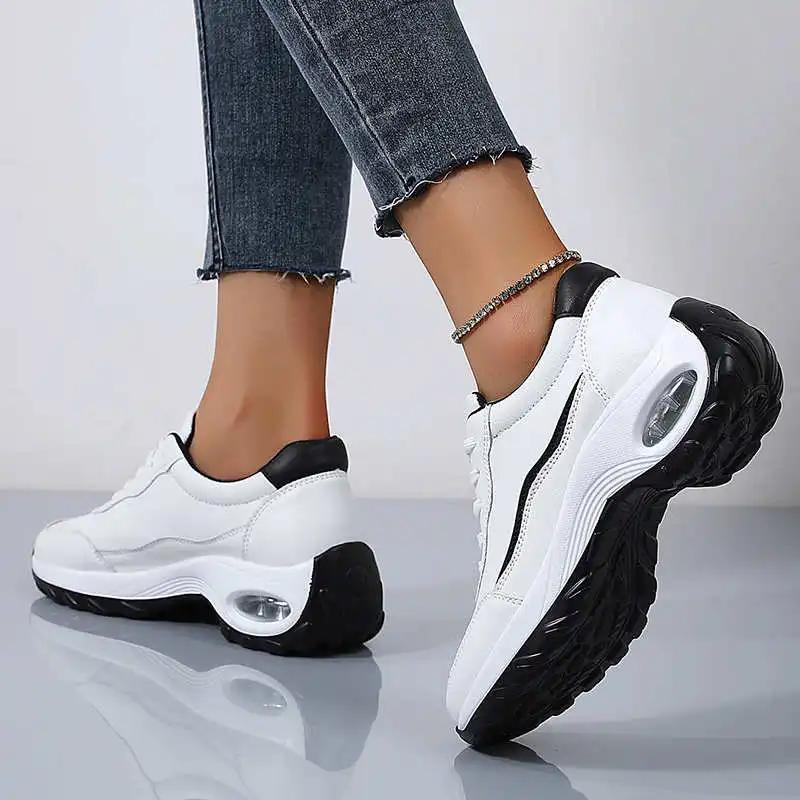 Round Toe Thick Bottom Training And Exercises Woven Women's Sports Shoes Sneakers Sporty Women's Shoes New Style Premium