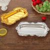 Europäischer Stil Obstschale, Rechteckige Form aus Legierung Süßigkeiten Kuchen Tablett, 20 cm Lebensmittel Snack Teller, Hochzeitsfeier Hausdekoration