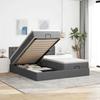 VidaXL Ottoman Bed Frame with Mattress Dark Grey 200x200cm Fabric 3312893