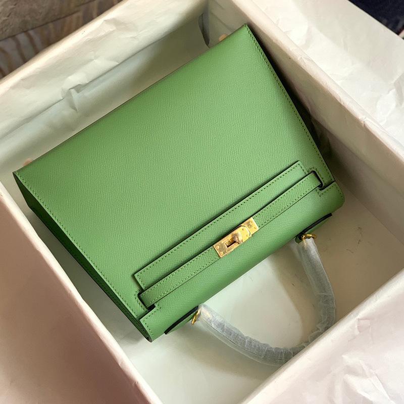 Halbhandgefertigt Leder KL Tasche zweite Generation Palmenmuster tragbar Schulter Umhängetasche Damen Pendeln 25cm leichter Luxus
