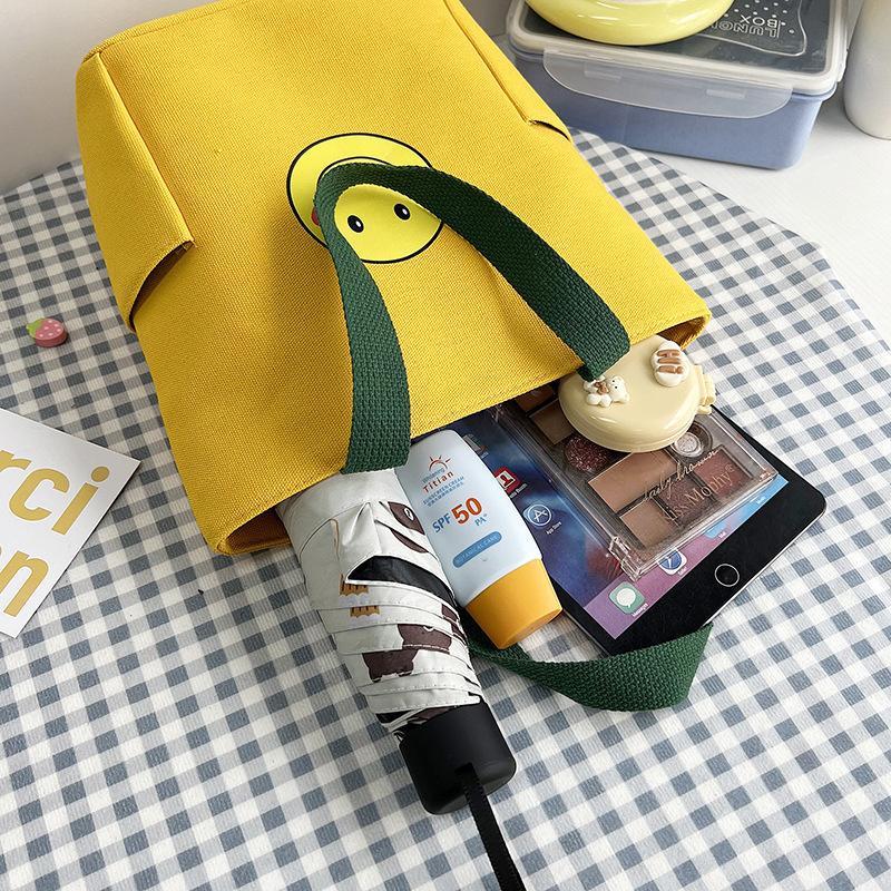 Patterned printed canvas bag, Japanese-style portable lunch box bag, handheld bento bag, multi-function bag