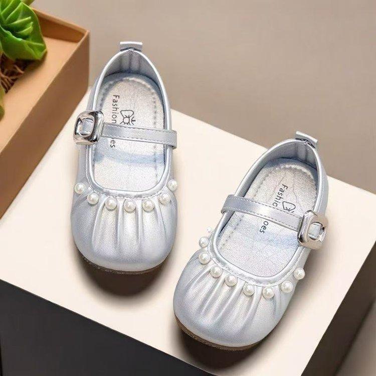 

Туфли Мэри Джейн для девочек, принцесса, весна 2025, новые детские неглубокие повседневные туфли с мягкой подошвой, туфли для малышей 34 серебряный