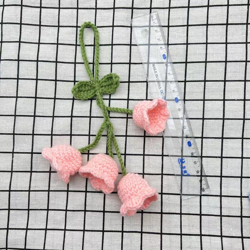 Wool Lily of the Valley Pendant - Handwoven Car Decoration.