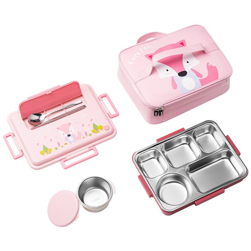 

TAFUCO 316 Stainless Steel 5-Compartment Lunch Box - Little Fox