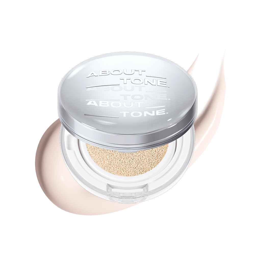 ABOUT TONE Skin Layer Fit Cushion #19 Fair, 13g, Foundation, Semi-Matte, High-Fidelity Coverage, Suitable for Cool and Warm Skin Tones