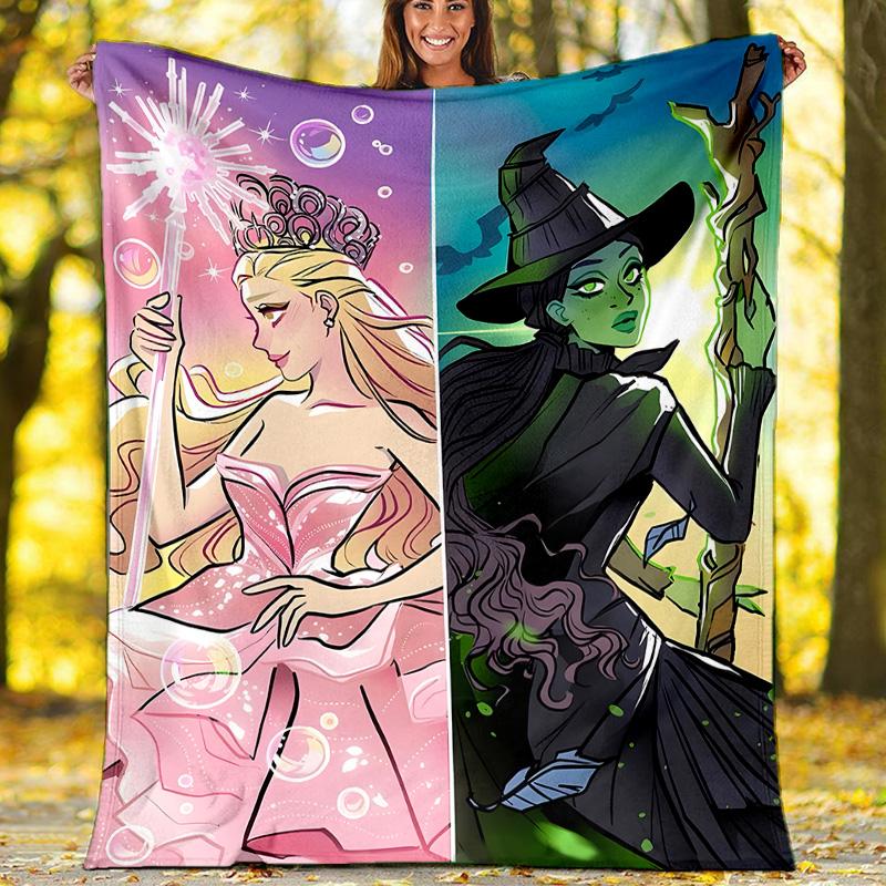 1pc The Wizard of Oz2 Theme Blanket - Digital Print, Polyester, Cozy for All Seasons, Perfect for Outdoor, Camping, and Travel