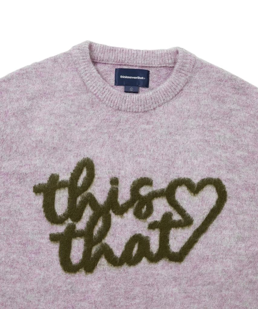 THISISNEVERTHAT Heart Logo Knit Sweater Lavender