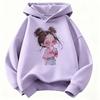 Latest hip-hop children's hooded casual sports shirt - Boys and girls' niche fruit beverage printed pullover