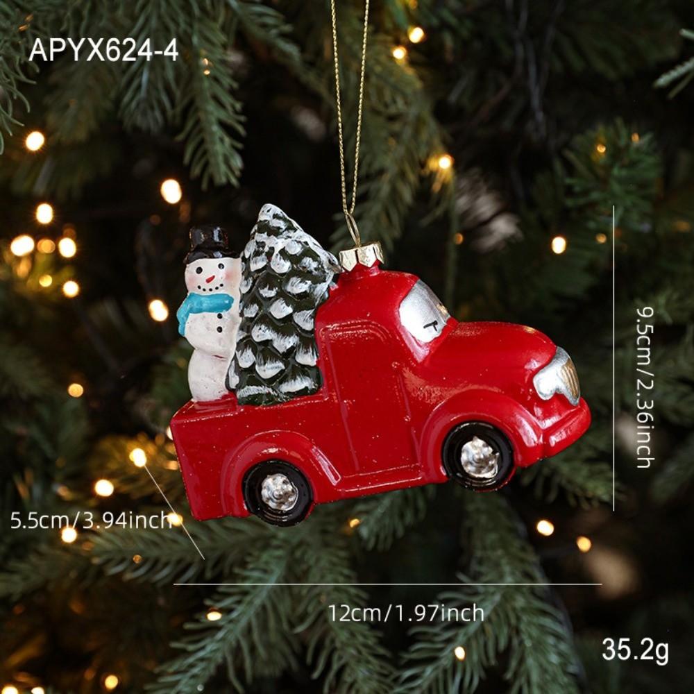 Red White Painted Christmas Ornaments Plastic DIY Christmas Tree Pendant Christmas Tree Hanging Ornaments