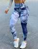 High-Waisted Plus Size Women's Faux Denim Leggings for Fitness & Yoga