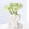 Face Shape Makeup Brush Holder Modern Nordic Flower Vases Makeup Storage Box Half Face Portrait Decor For Home Office Book Shelf