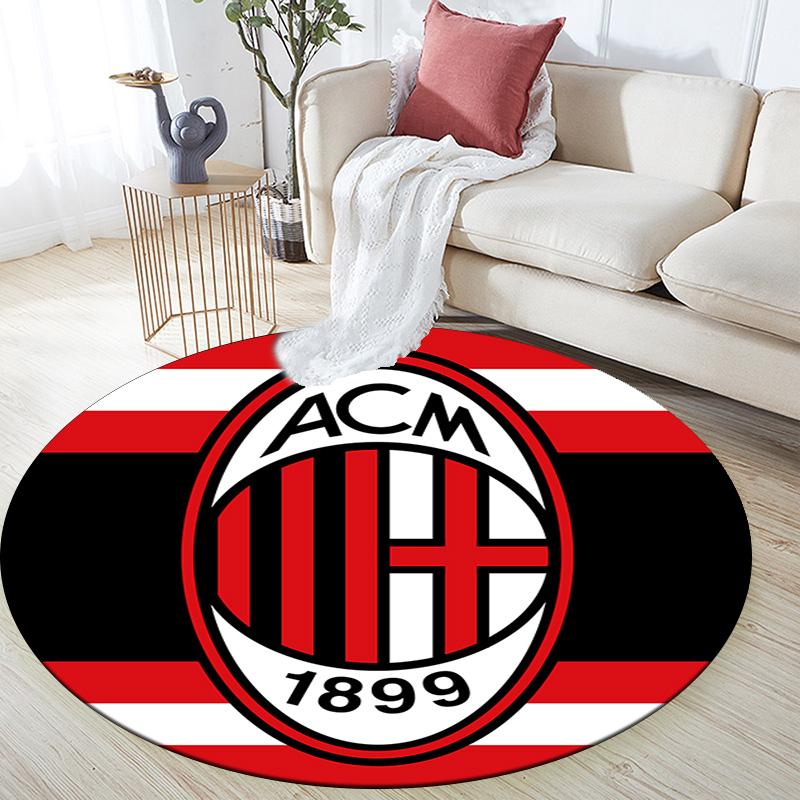 AC Milan Round Area Rug Under Office Chairs Bedroom Living Room Home Decor