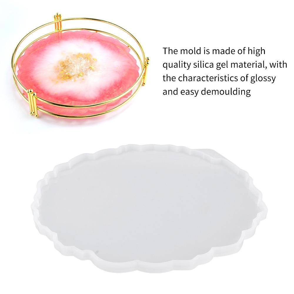 Small Round Washable Silicone Tray Mold Easy Clean Reusable Epoxy Resin Mold Irregular Shape DIY Tray Coaster Home Decoration
