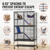 64.6" Metal Small Animal Cage 4-Tier Rolling Ferret Cage with Tray 3 Ramps