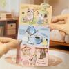 Plush House Series Kawaii Plush Cat Life Landscape Sticker Creative DIY Journal Material Collage Stationery