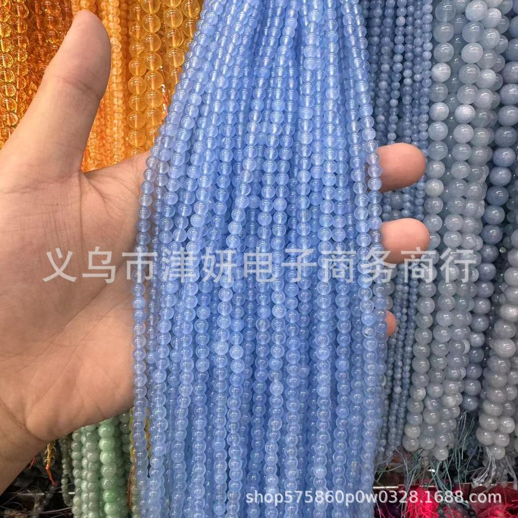 4mm Ice Transparent Aquamarine Round Beads for DIY Jewelry Accessories