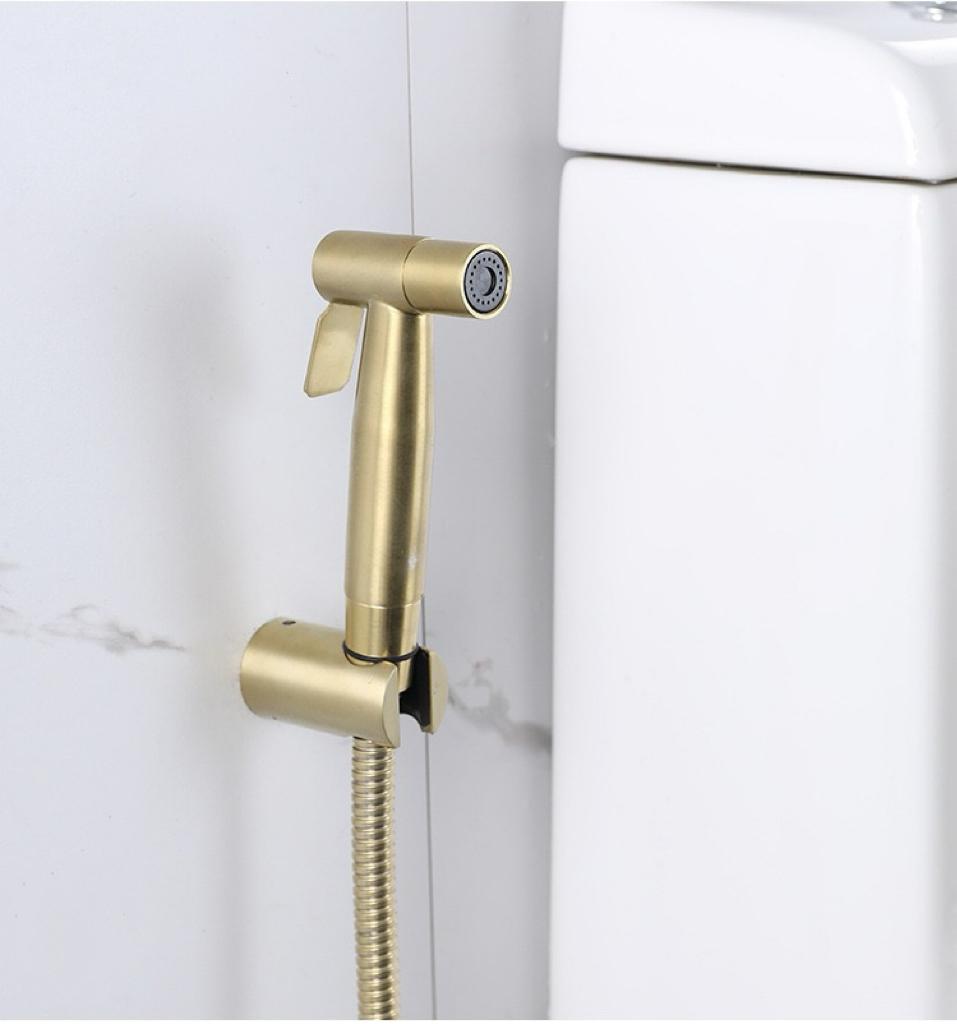 High Pressure Stainless Steel Modern Toilet Bidet Sprayer Set with Faucet Connection for Bathroom Cleaning and Feminine Wash