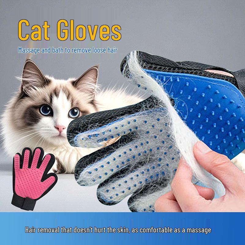Rukavice pro péči o kočku: Odstraňování chloupků, čisticí a koupací kartáč