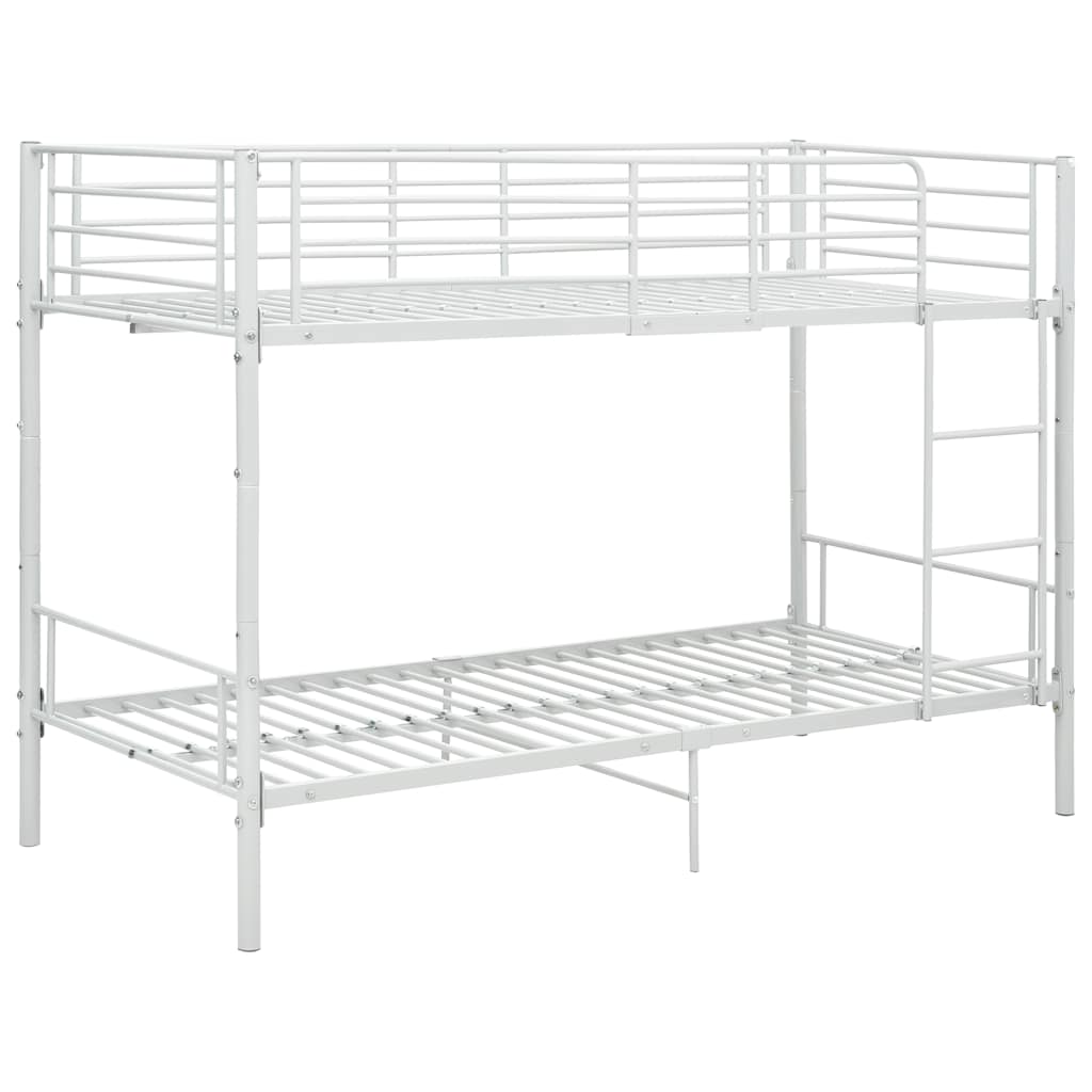 vidaXL Etagenbett Weiß Metall 90×200 cm