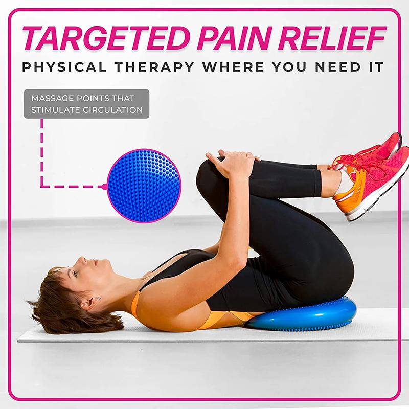 Rooxin Wobble Cushion Yoga Mat Balance Mat Fitness Exercise Inflatable Balance Pad Massage Rehabilitation Pad W/ Air Pump