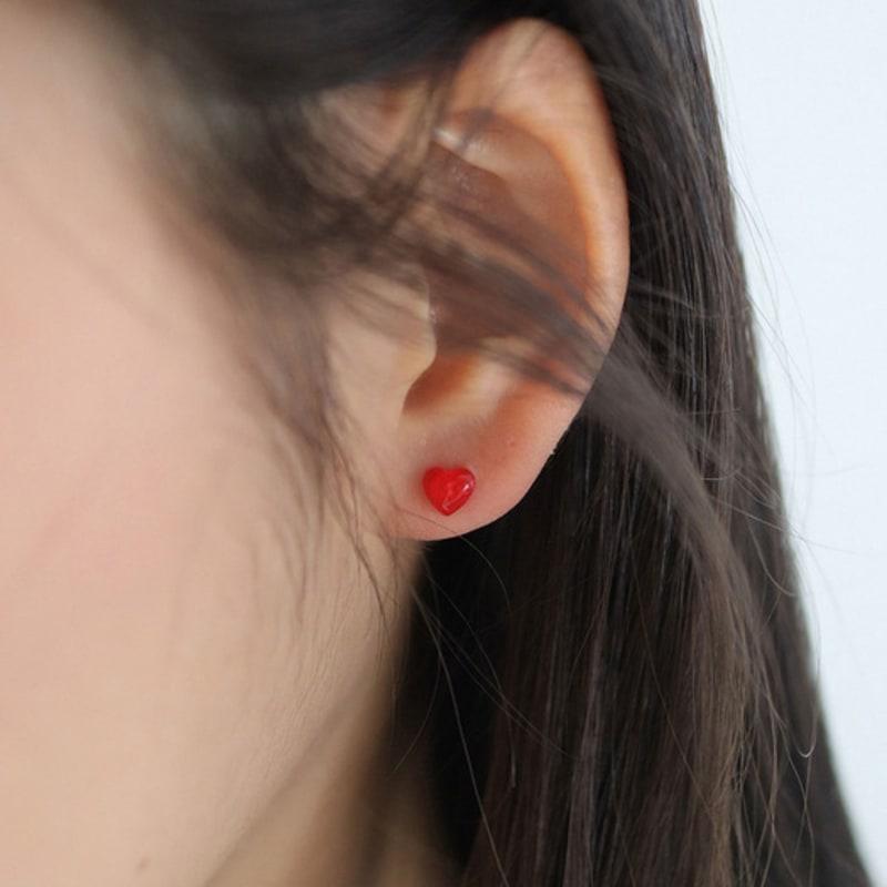 

modernlike silver 925 red heart piercing Silver (Silver 925)