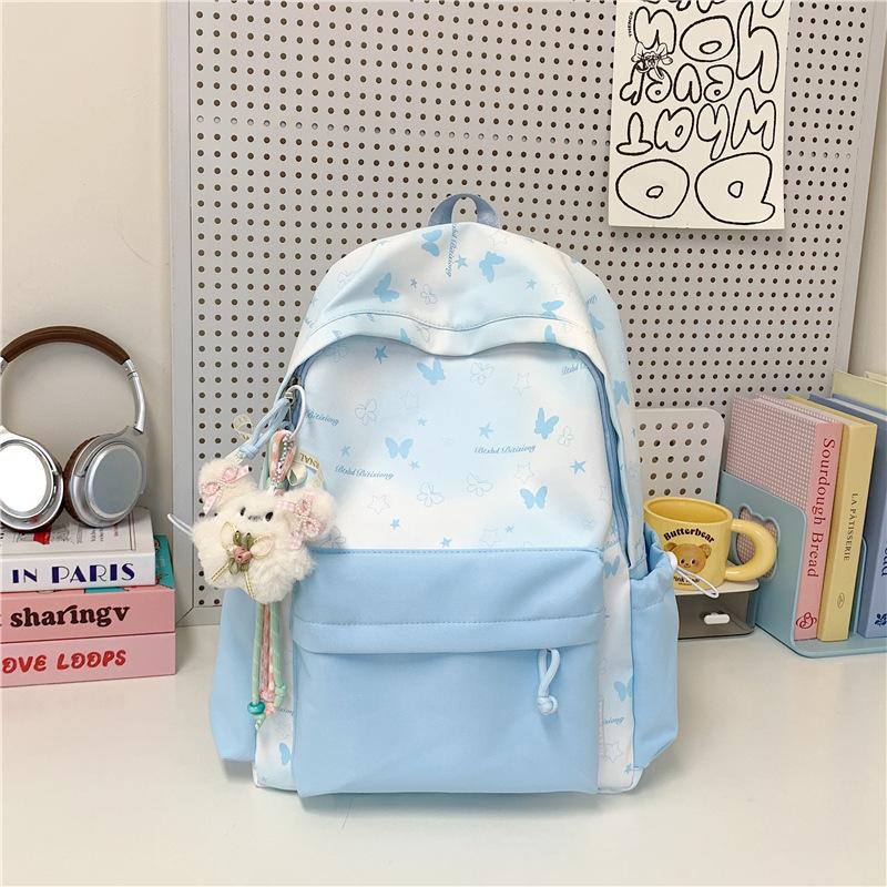 Summer schoolbag female junior high school student Japanese ins large-capacity backpack outdoor lightweight niche computer bag