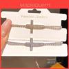 Christliches Kreuz Zirkon Anhänger Armband Mit Geometrischem Design Für Damen Modeaccessoire